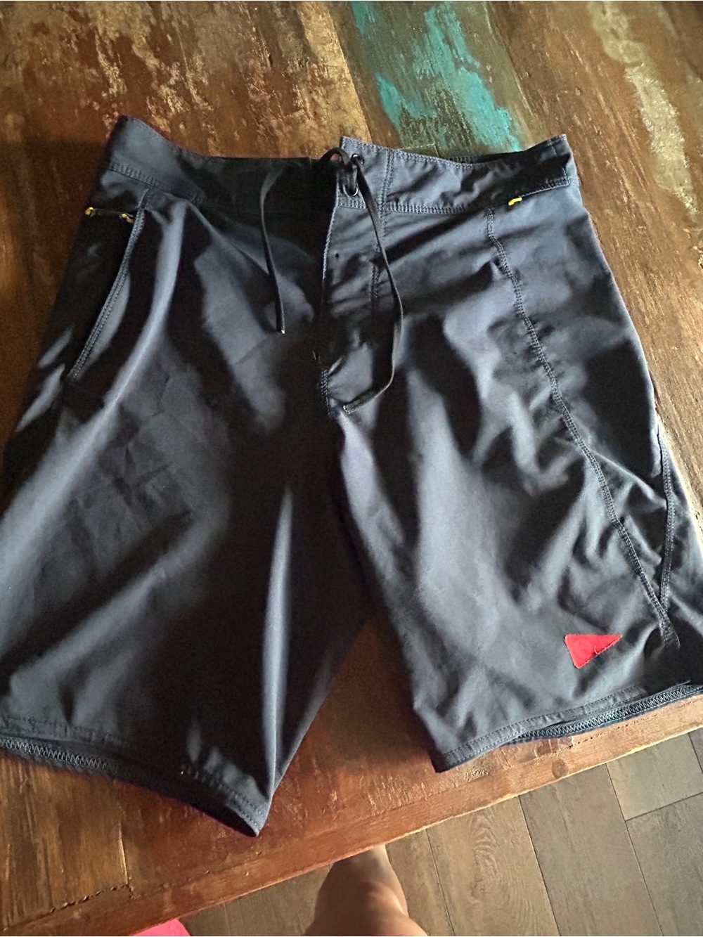 FLORENCE Black Swim Trunks with Red Accent